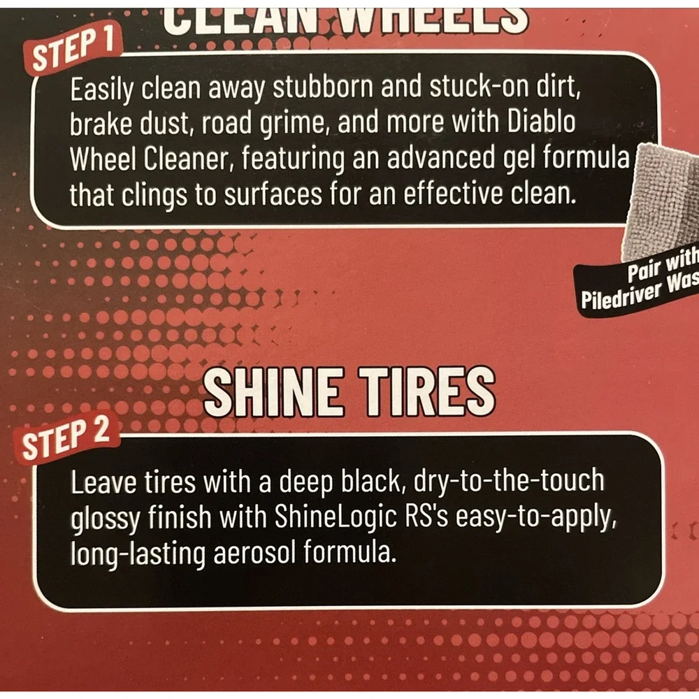 Chemical Guys Wheel & Tire Clean & Shine Essentials Kit 3 Items Included NIB